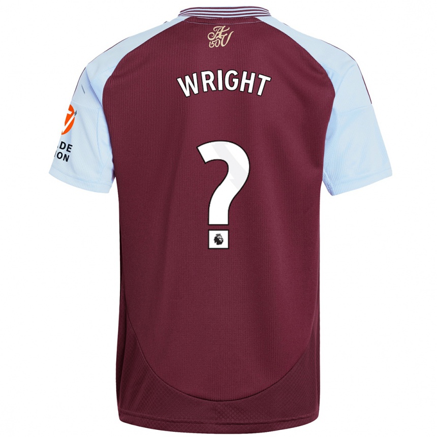 Niño Fútbol Camiseta James Wright #0 Borgoña Azul Cielo 1ª Equipación 2024/25