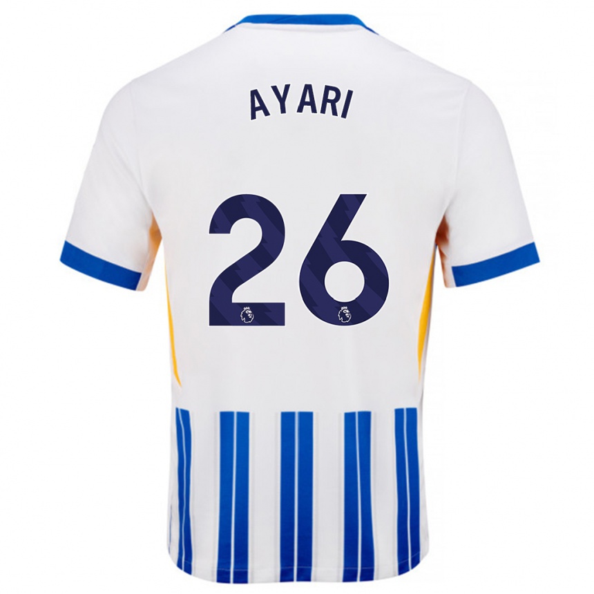 Niño Fútbol Camiseta Yasin Ayari #26 Blanco Azul Rayas 1ª Equipación 2024/25