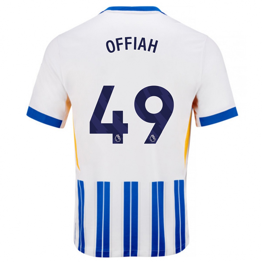 Niño Fútbol Camiseta Odel Offiah #49 Blanco Azul Rayas 1ª Equipación 2024/25