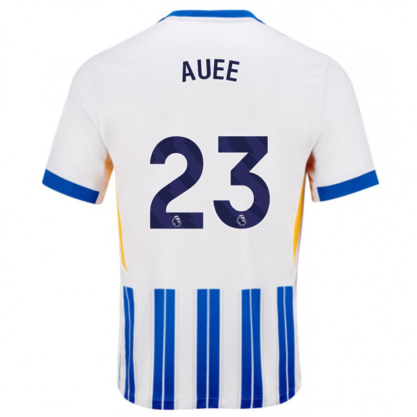 Niño Fútbol Camiseta Marit Auée #23 Blanco Azul Rayas 1ª Equipación 2024/25