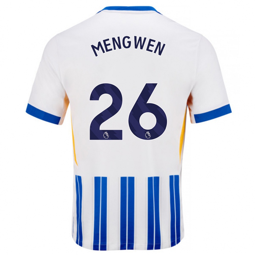 Niño Fútbol Camiseta Li Mengwen #26 Blanco Azul Rayas 1ª Equipación 2024/25