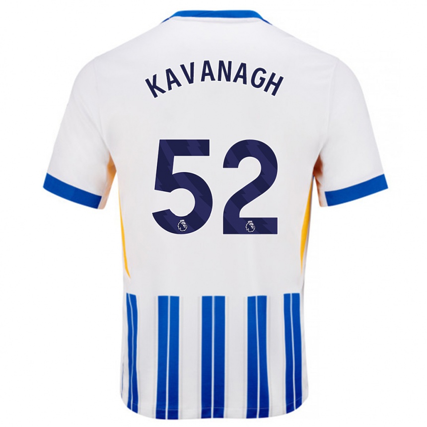 Niño Fútbol Camiseta Leigh Kavanagh #52 Blanco Azul Rayas 1ª Equipación 2024/25