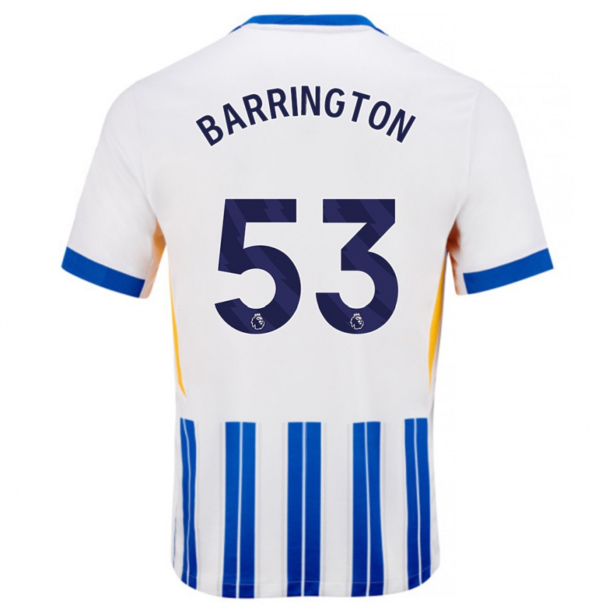 Niño Fútbol Camiseta Luca Barrington #53 Blanco Azul Rayas 1ª Equipación 2024/25