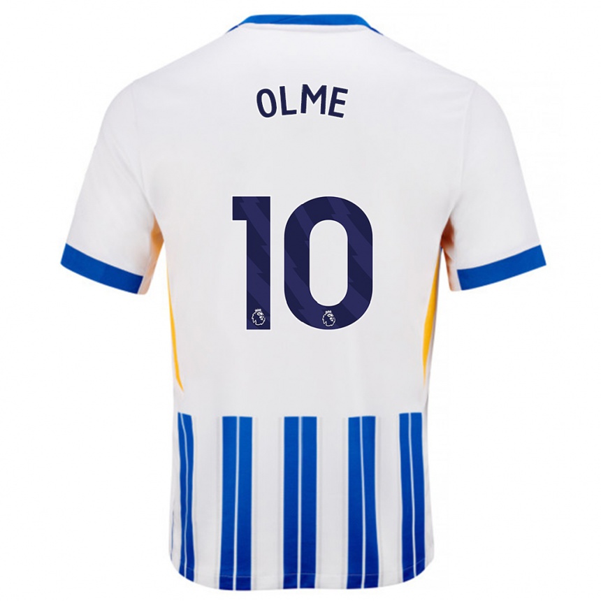 Niño Fútbol Camiseta Julia Margareta Zigiotti Olme #10 Blanco Azul Rayas 1ª Equipación 2024/25