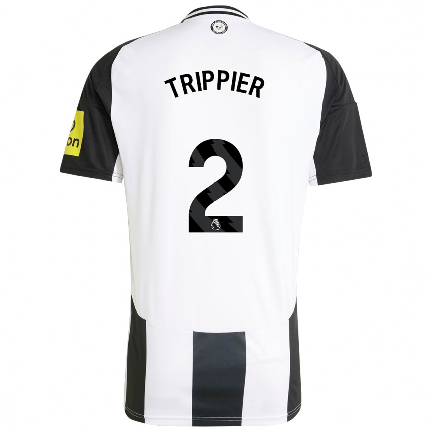 Niño Fútbol Camiseta Kieran Trippier #2 Blanco Negro 1ª Equipación 2024/25