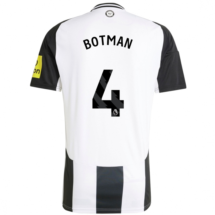 Niño Fútbol Camiseta Sven Botman #4 Blanco Negro 1ª Equipación 2024/25