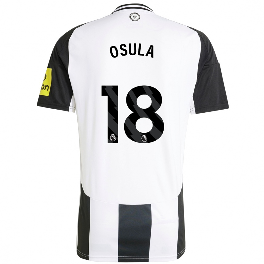 Niño Fútbol Camiseta William Osula #18 Blanco Negro 1ª Equipación 2024/25