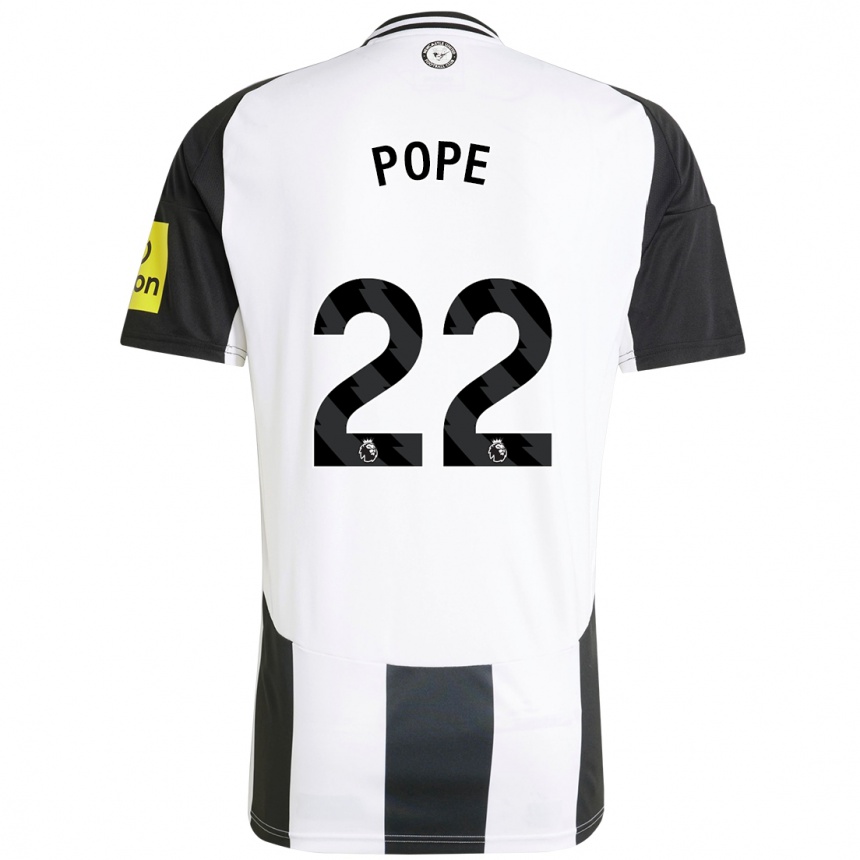 Niño Fútbol Camiseta Nick Pope #22 Blanco Negro 1ª Equipación 2024/25