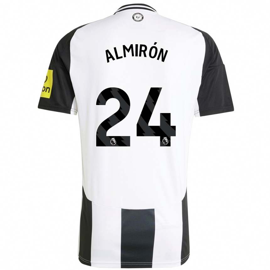 Niño Fútbol Camiseta Miguel Almirón #24 Blanco Negro 1ª Equipación 2024/25