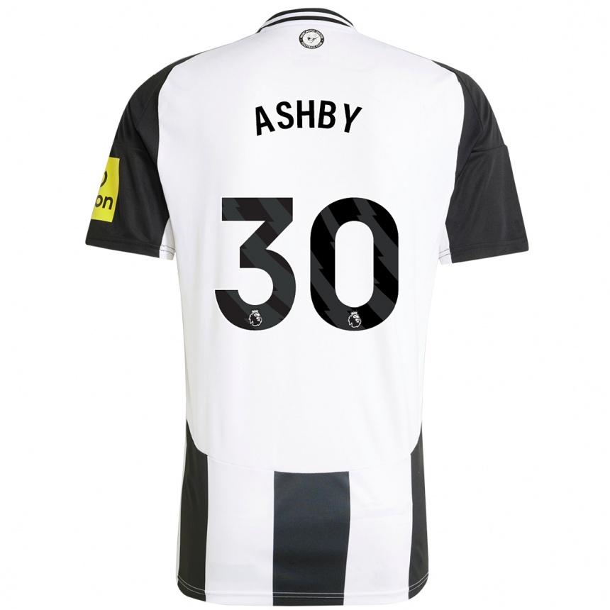 Niño Fútbol Camiseta Harrison Ashby #30 Blanco Negro 1ª Equipación 2024/25