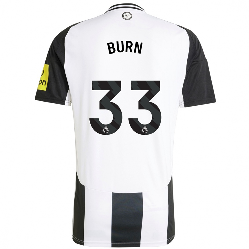 Niño Fútbol Camiseta Dan Burn #33 Blanco Negro 1ª Equipación 2024/25