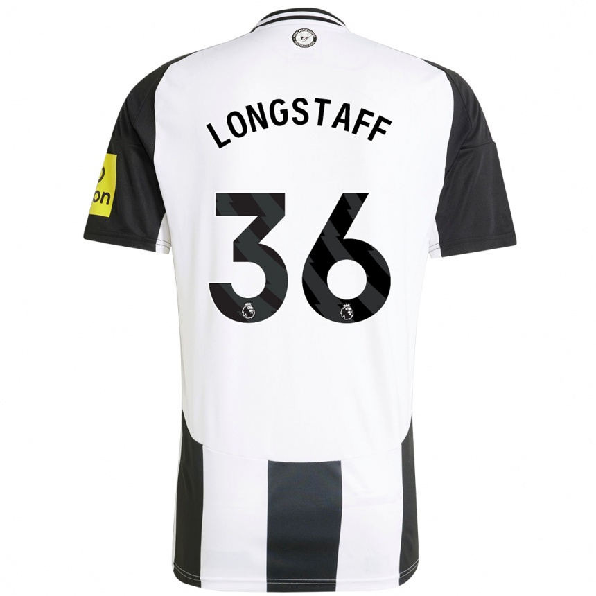 Niño Fútbol Camiseta Sean Longstaff #36 Blanco Negro 1ª Equipación 2024/25