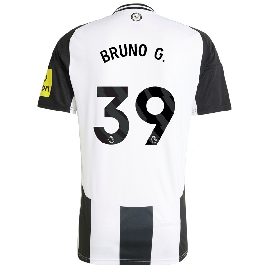 Niño Fútbol Camiseta Bruno Guimarães #39 Blanco Negro 1ª Equipación 2024/25