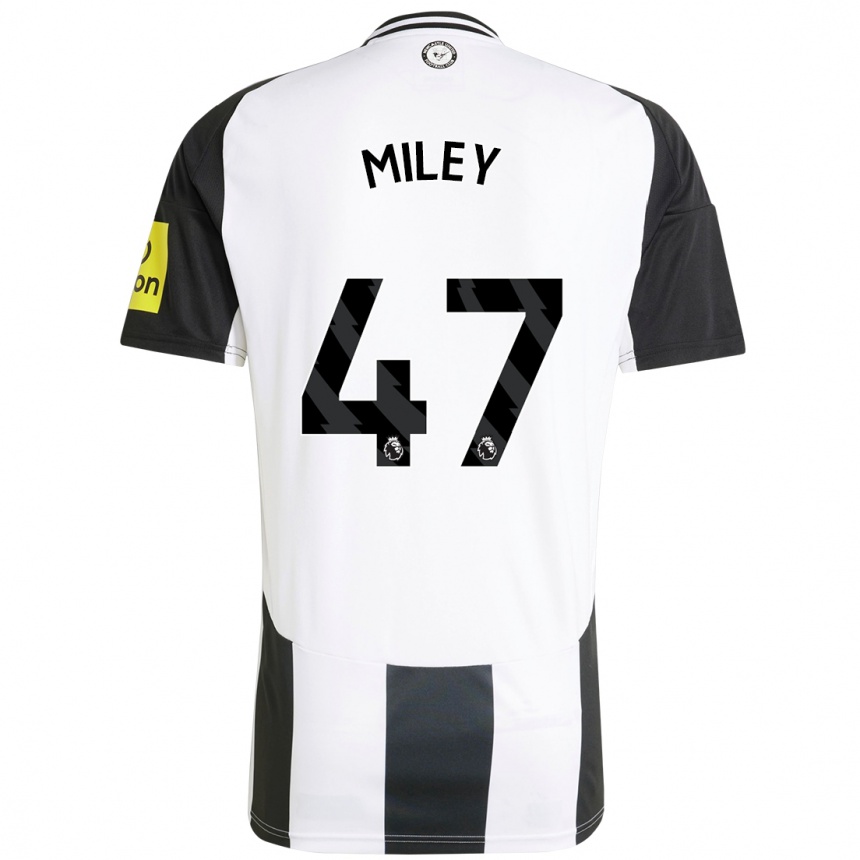 Niño Fútbol Camiseta Jamie Miley #47 Blanco Negro 1ª Equipación 2024/25