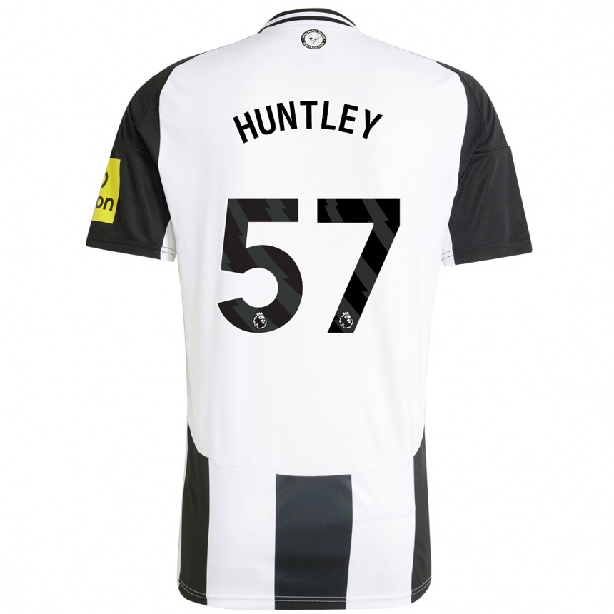 Niño Fútbol Camiseta James Huntley #57 Blanco Negro 1ª Equipación 2024/25