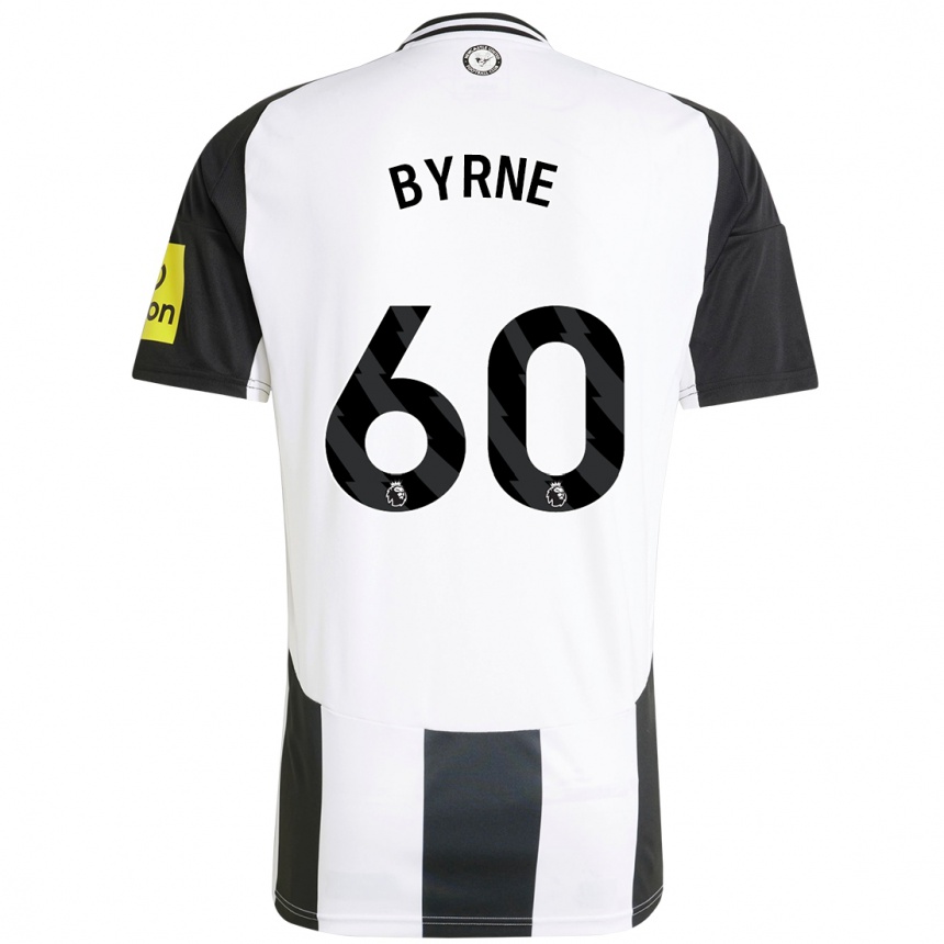 Niño Fútbol Camiseta Reece Byrne #60 Blanco Negro 1ª Equipación 2024/25