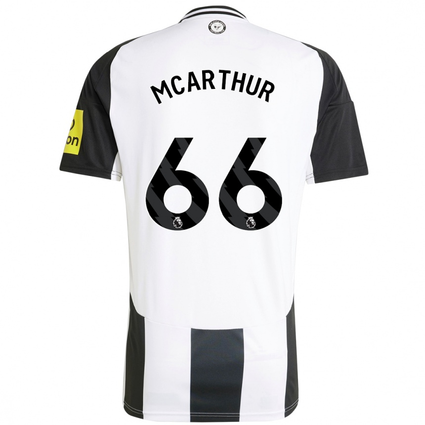 Niño Fútbol Camiseta Charlie Mcarthur #66 Blanco Negro 1ª Equipación 2024/25