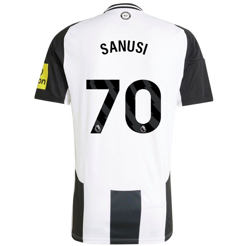 Niño Fútbol Camiseta Trevan Sanusi #70 Blanco Negro 1ª Equipación 2024/25