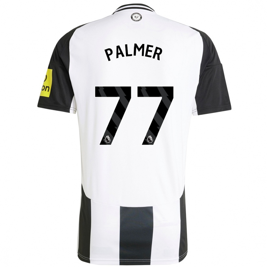 Niño Fútbol Camiseta Darren Palmer #77 Blanco Negro 1ª Equipación 2024/25