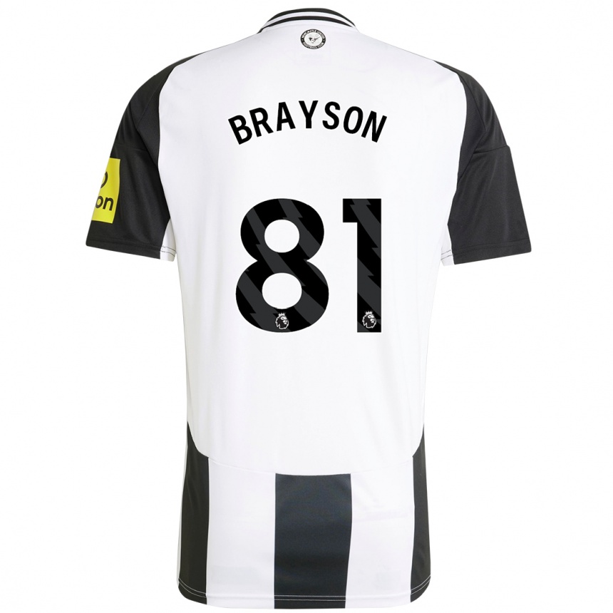 Niño Fútbol Camiseta Joe Brayson #81 Blanco Negro 1ª Equipación 2024/25