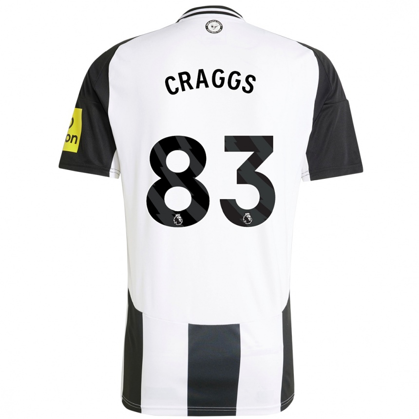 Niño Fútbol Camiseta Luke Craggs #83 Blanco Negro 1ª Equipación 2024/25