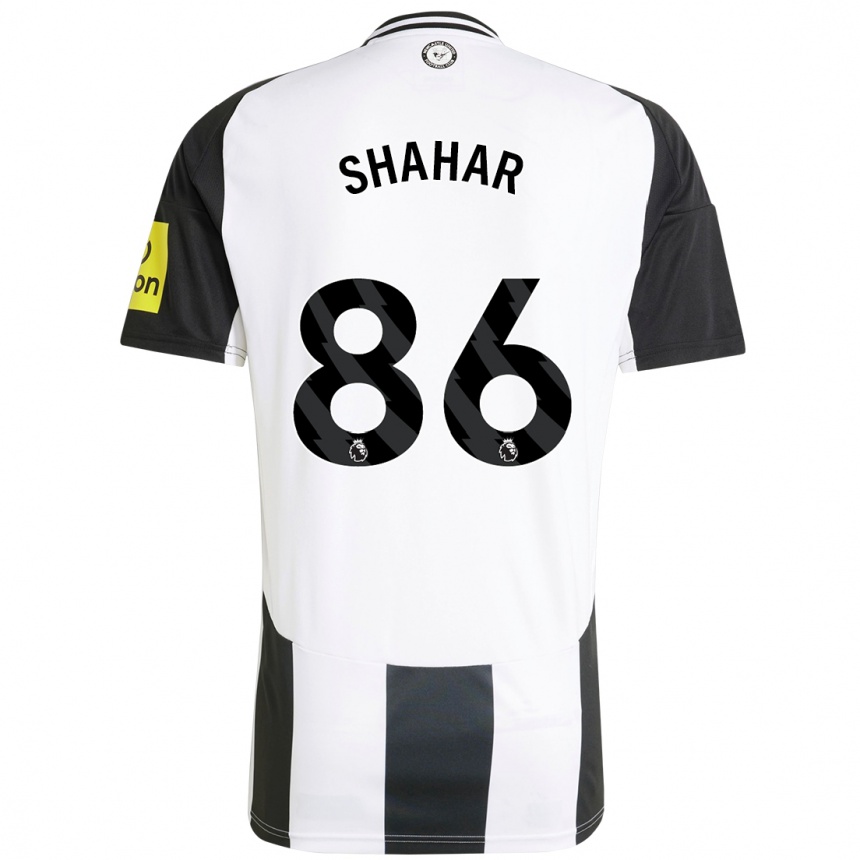 Niño Fútbol Camiseta Leo Shahar #86 Blanco Negro 1ª Equipación 2024/25