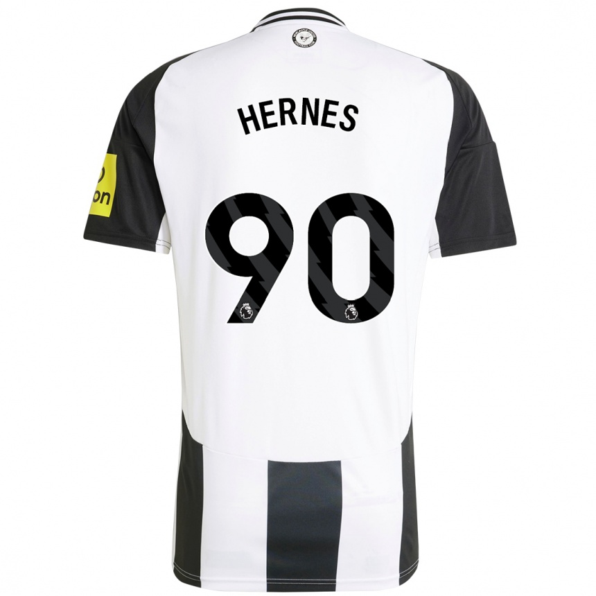 Niño Fútbol Camiseta Travis Hernes #90 Blanco Negro 1ª Equipación 2024/25