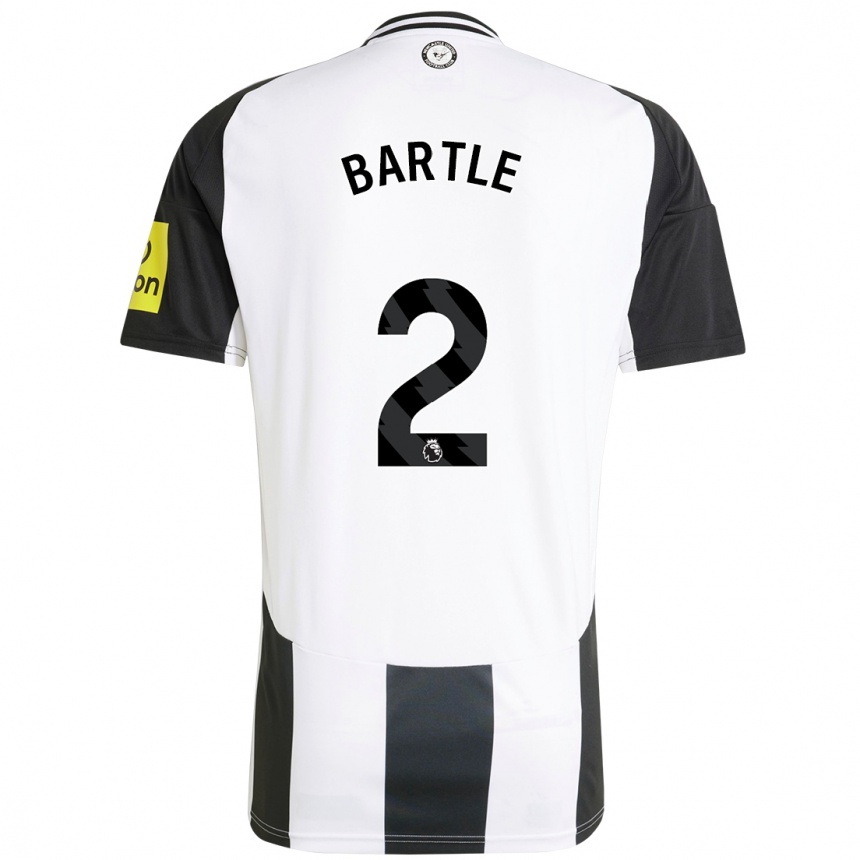 Niño Fútbol Camiseta Jodie Bartle #2 Blanco Negro 1ª Equipación 2024/25