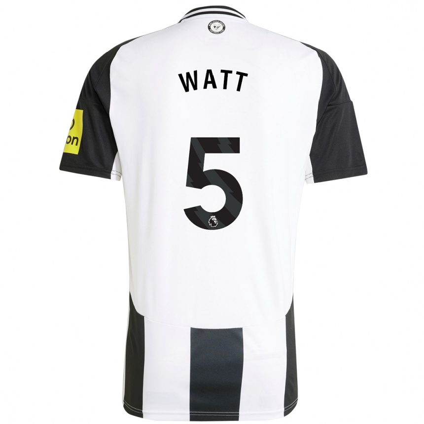 Niño Fútbol Camiseta Olivia Watt #5 Blanco Negro 1ª Equipación 2024/25