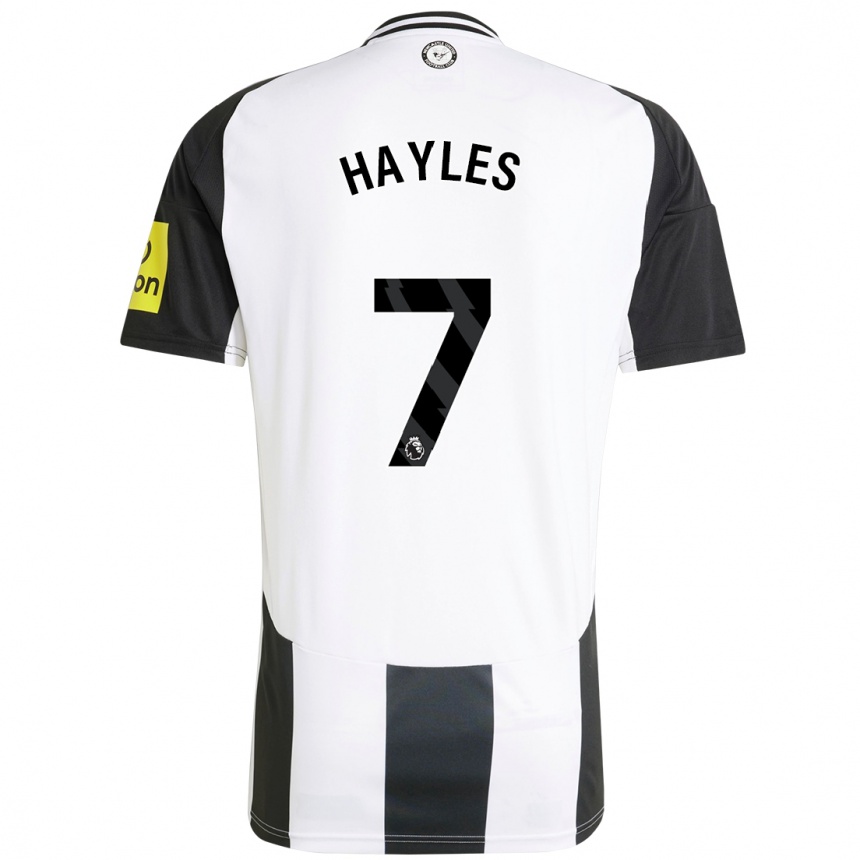 Niño Fútbol Camiseta Shania Hayles #7 Blanco Negro 1ª Equipación 2024/25