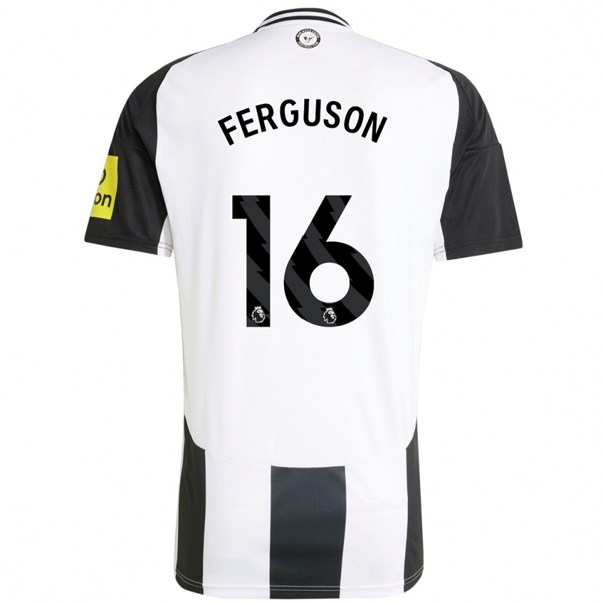 Niño Fútbol Camiseta Becky Ferguson #16 Blanco Negro 1ª Equipación 2024/25