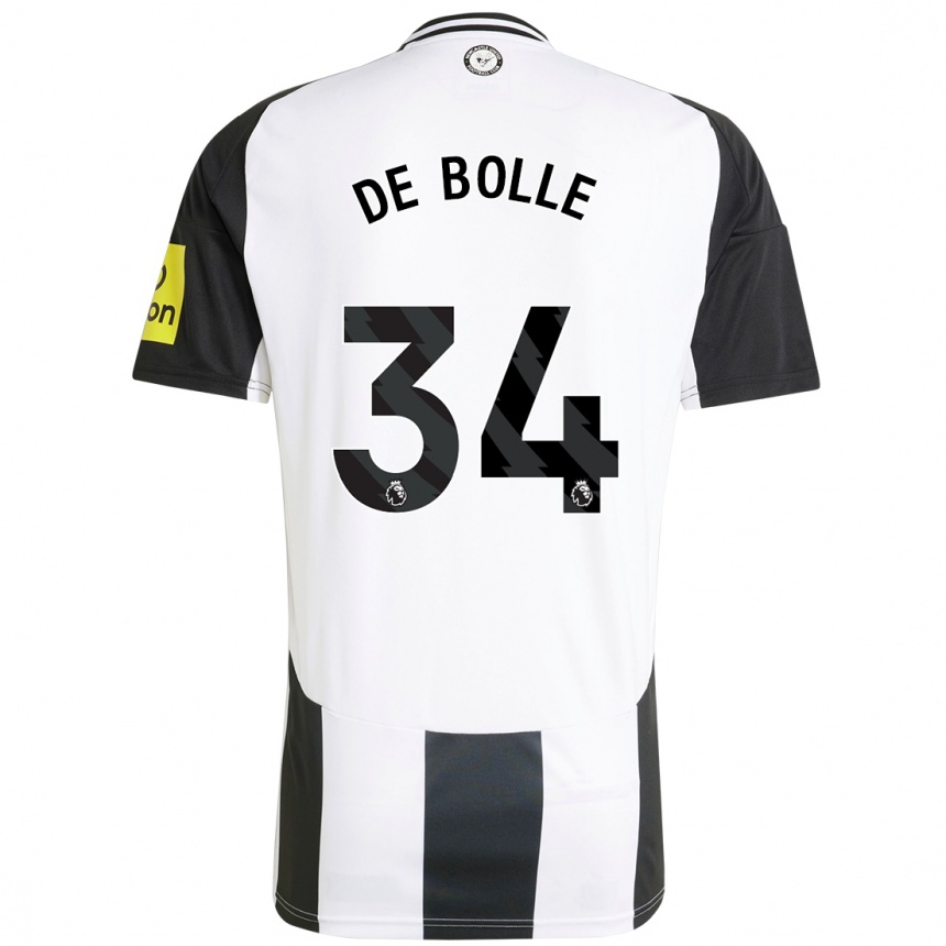 Niño Fútbol Camiseta Lucas De Bolle #34 Blanco Negro 1ª Equipación 2024/25