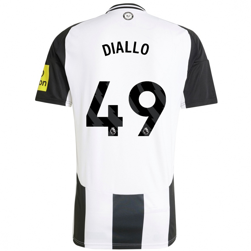 Niño Fútbol Camiseta Amadou Diallo #49 Blanco Negro 1ª Equipación 2024/25