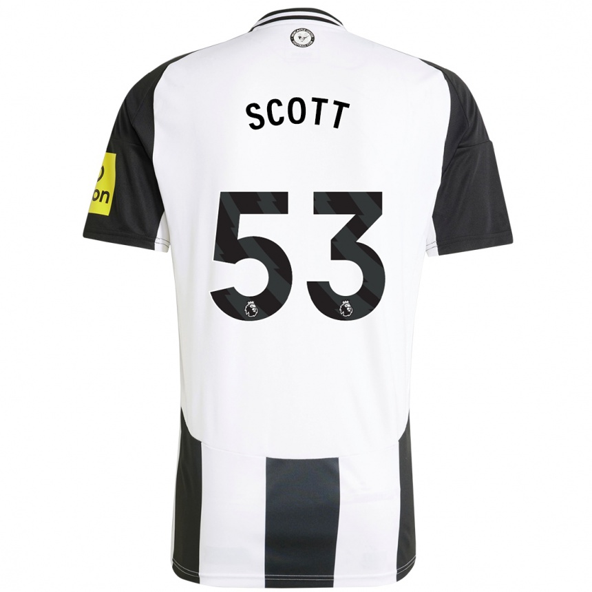 Niño Fútbol Camiseta Joshua Scott #53 Blanco Negro 1ª Equipación 2024/25