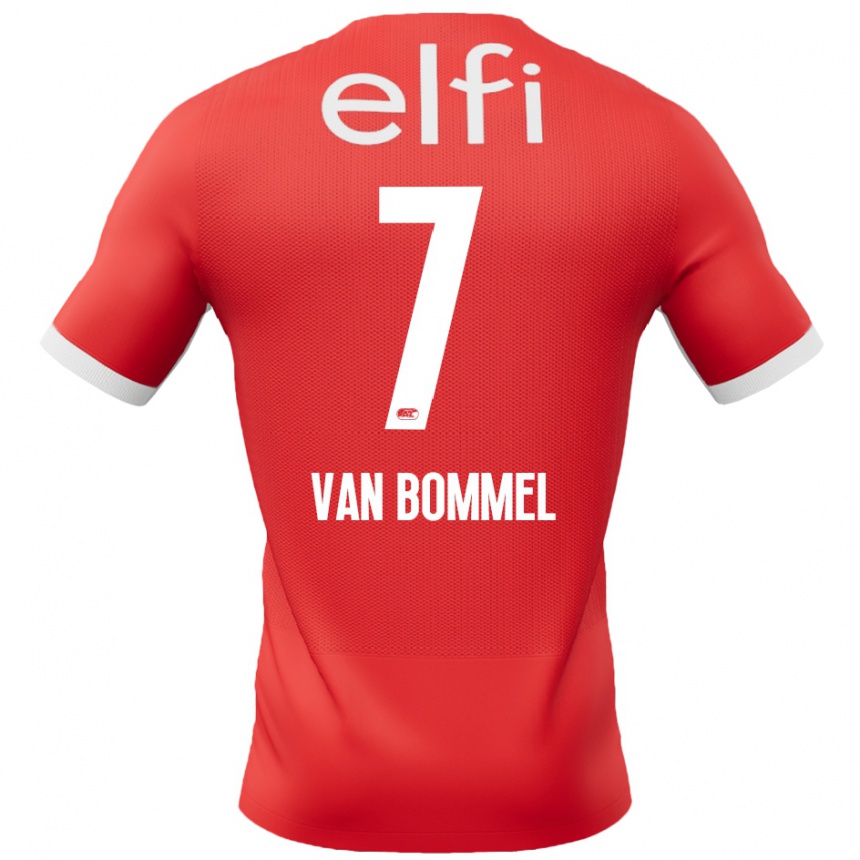 Niño Fútbol Camiseta Ruben Van Bommel #7 Rojo Blanco 1ª Equipación 2024/25