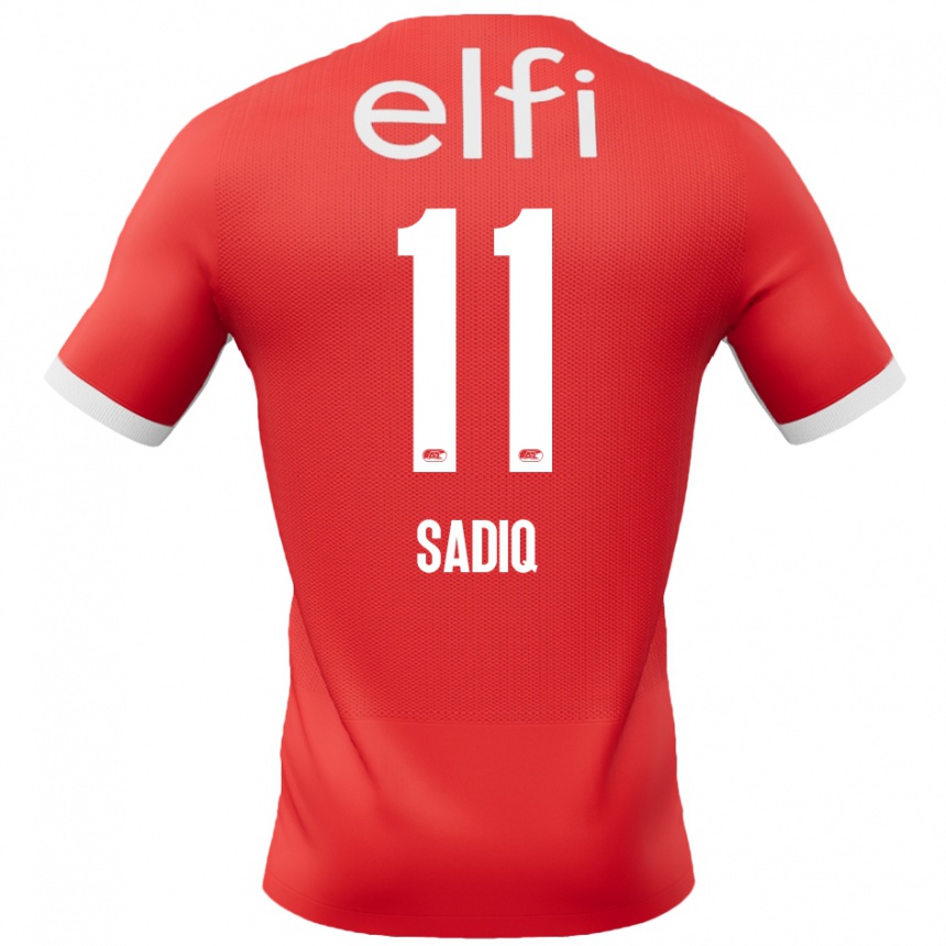 Niño Fútbol Camiseta Ibrahim Sadiq #11 Rojo Blanco 1ª Equipación 2024/25