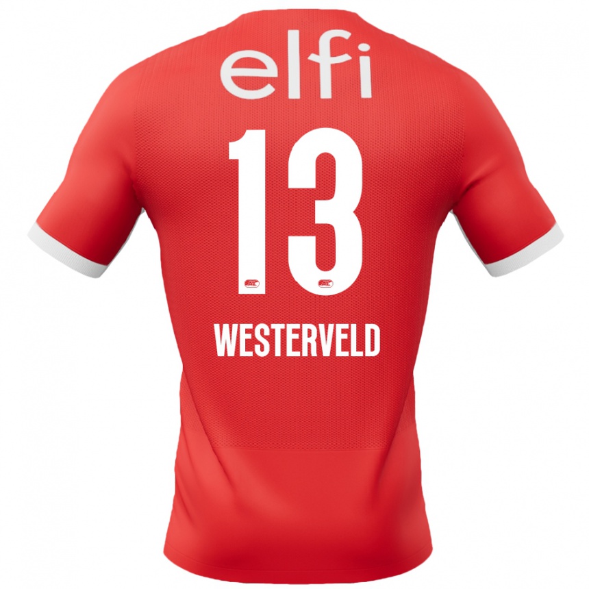 Niño Fútbol Camiseta Sem Westerveld #13 Rojo Blanco 1ª Equipación 2024/25