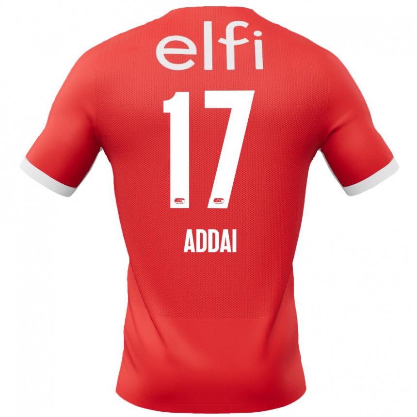 Niño Fútbol Camiseta Jayden Addai #17 Rojo Blanco 1ª Equipación 2024/25