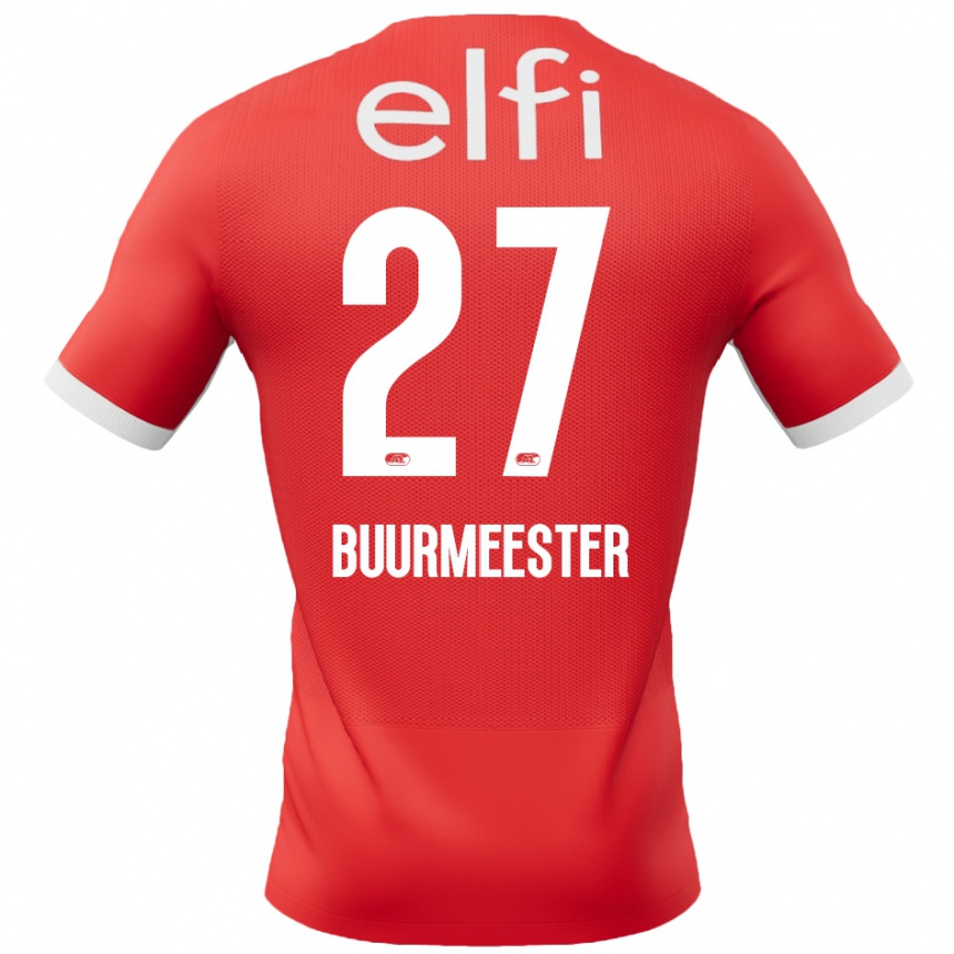 Niño Fútbol Camiseta Zico Buurmeester #27 Rojo Blanco 1ª Equipación 2024/25