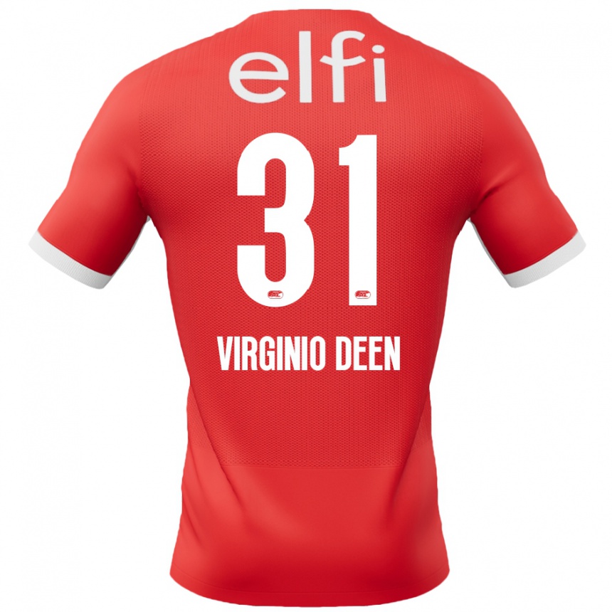 Niño Fútbol Camiseta Daniël Virginio Deen #31 Rojo Blanco 1ª Equipación 2024/25