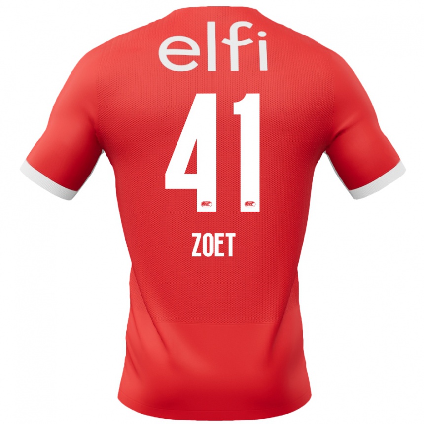 Niño Fútbol Camiseta Jeroen Zoet #41 Rojo Blanco 1ª Equipación 2024/25