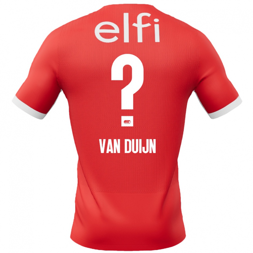 Niño Fútbol Camiseta Sem Van Duijn #0 Rojo Blanco 1ª Equipación 2024/25