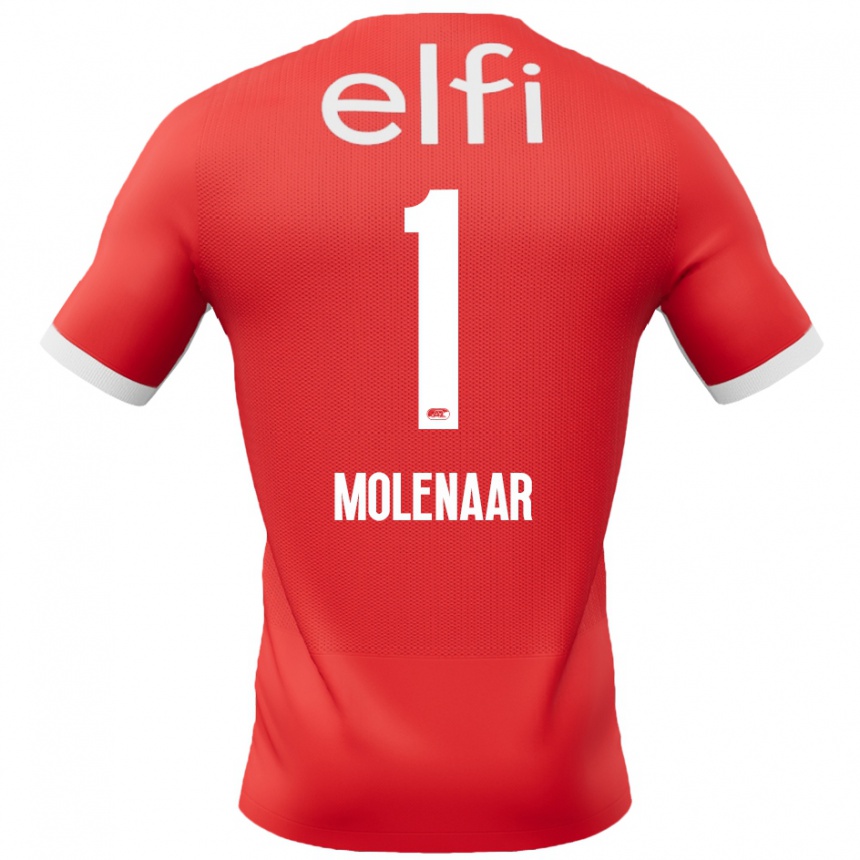 Niño Fútbol Camiseta Finn Molenaar #1 Rojo Blanco 1ª Equipación 2024/25