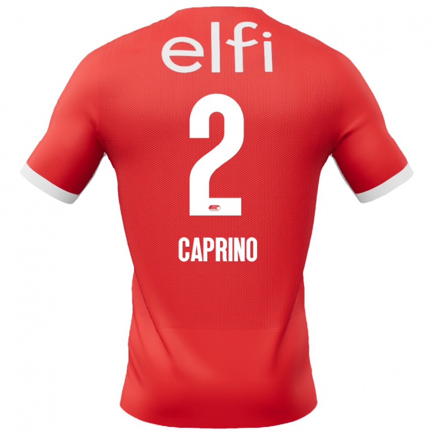 Niño Fútbol Camiseta Ginia Caprino #2 Rojo Blanco 1ª Equipación 2024/25