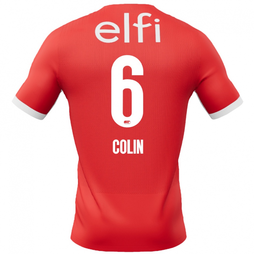 Niño Fútbol Camiseta Isa Colin #6 Rojo Blanco 1ª Equipación 2024/25