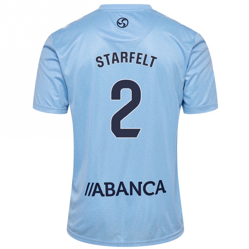 Niño Fútbol Camiseta Carl Starfelt #2 Azul Cielo 1ª Equipación 2024/25