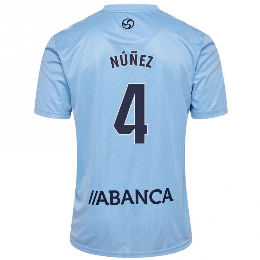 Niño Fútbol Camiseta Unai Núñez #4 Azul Cielo 1ª Equipación 2024/25