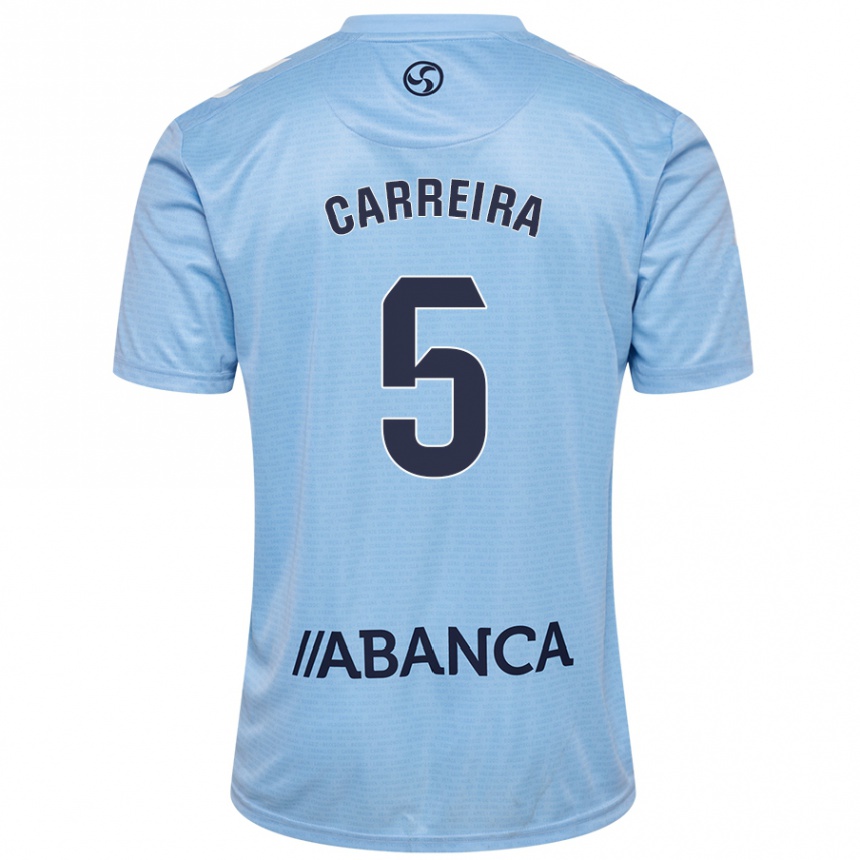 Niño Fútbol Camiseta Sergio Carreira #5 Azul Cielo 1ª Equipación 2024/25