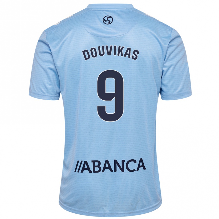 Niño Fútbol Camiseta Anastasios Douvikas #9 Azul Cielo 1ª Equipación 2024/25