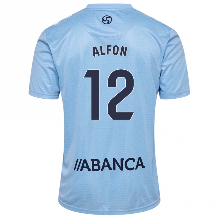 Niño Fútbol Camiseta Alfon González #12 Azul Cielo 1ª Equipación 2024/25